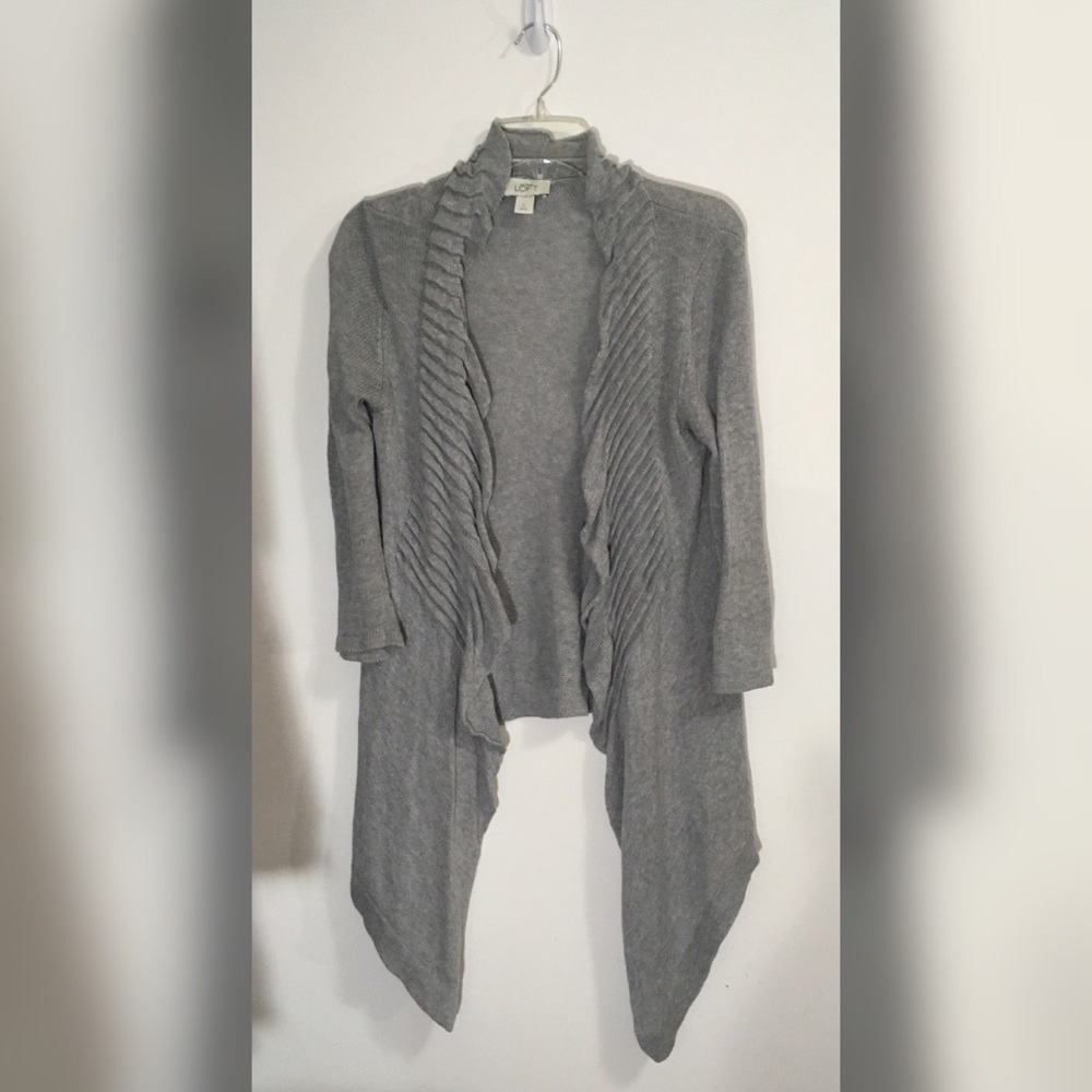 Gray 3/4 Sleeve Loft Sweater